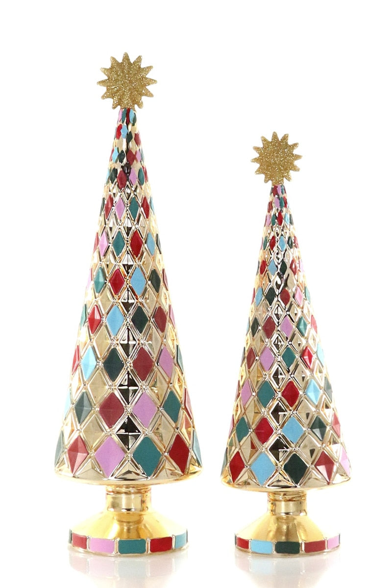 Harlequin Bold Glass Trees, Set of 2