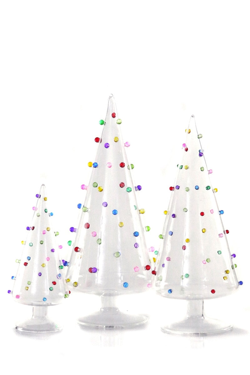 Bubbles Clear Glass Trees, Set of 3