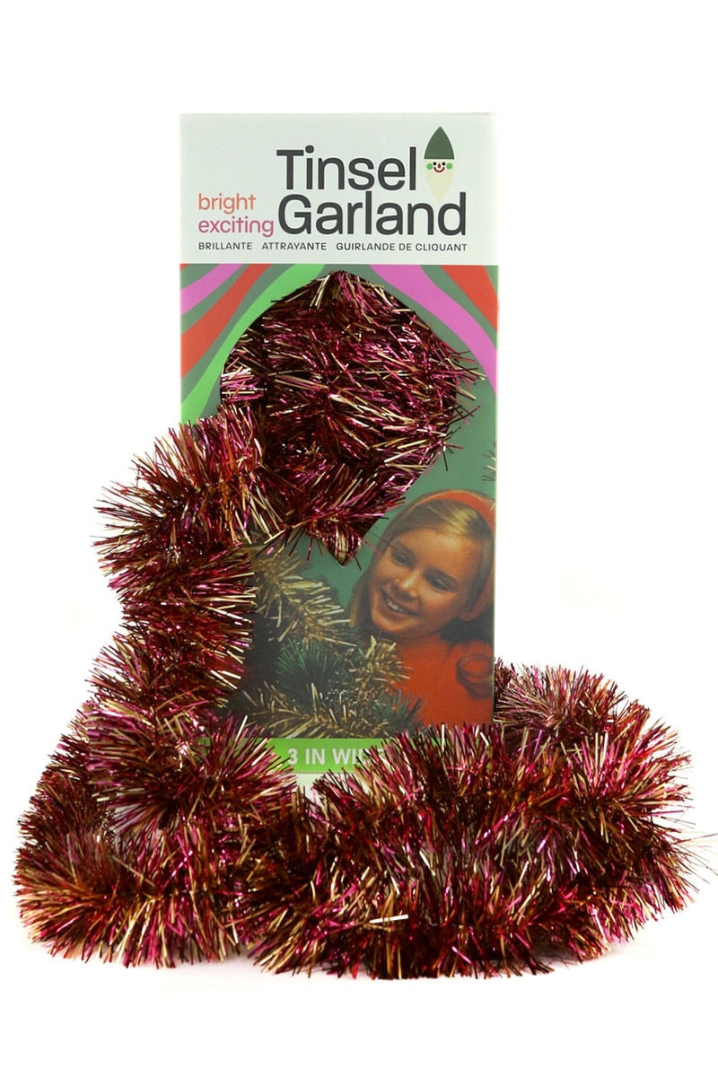 Nostalgiana Tinsel Garland, Wine & Gold