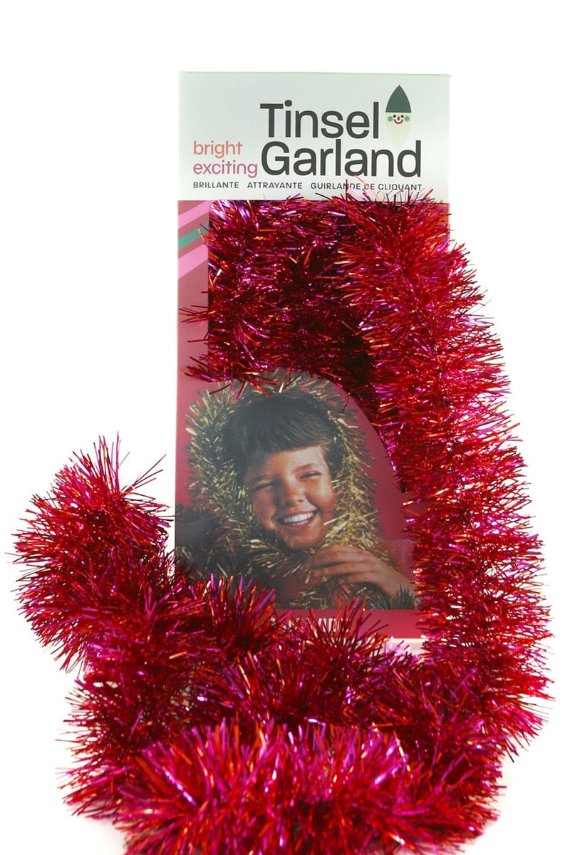 Nostalgiana Tinsel Garland, Red & Pink