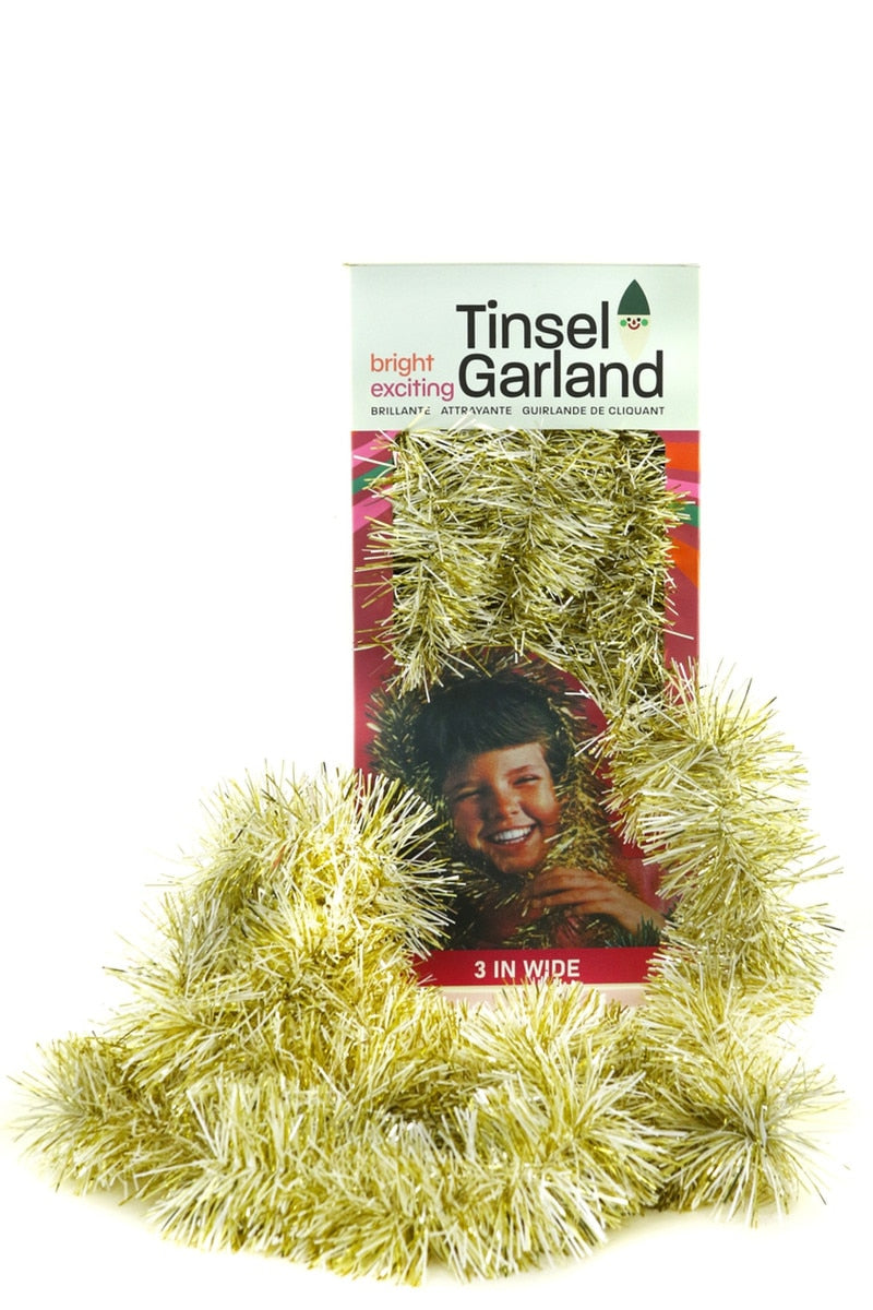 Nostalgiana Tinsel Garland, White/Gold