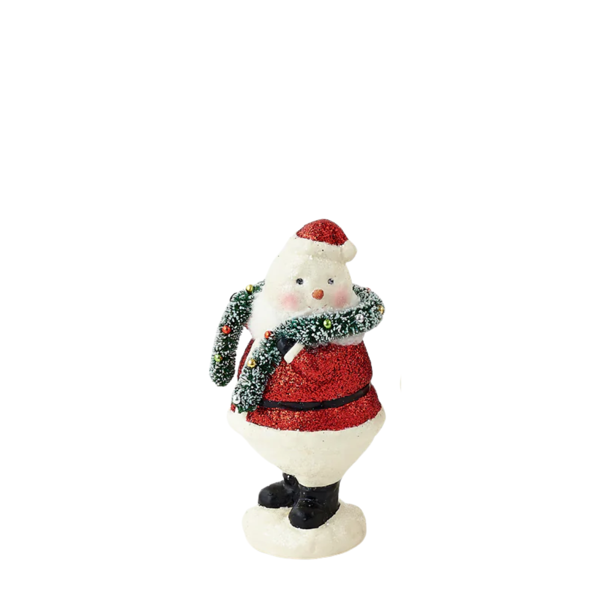 Glitter Small Roly Poly Snowman Santa, Garland