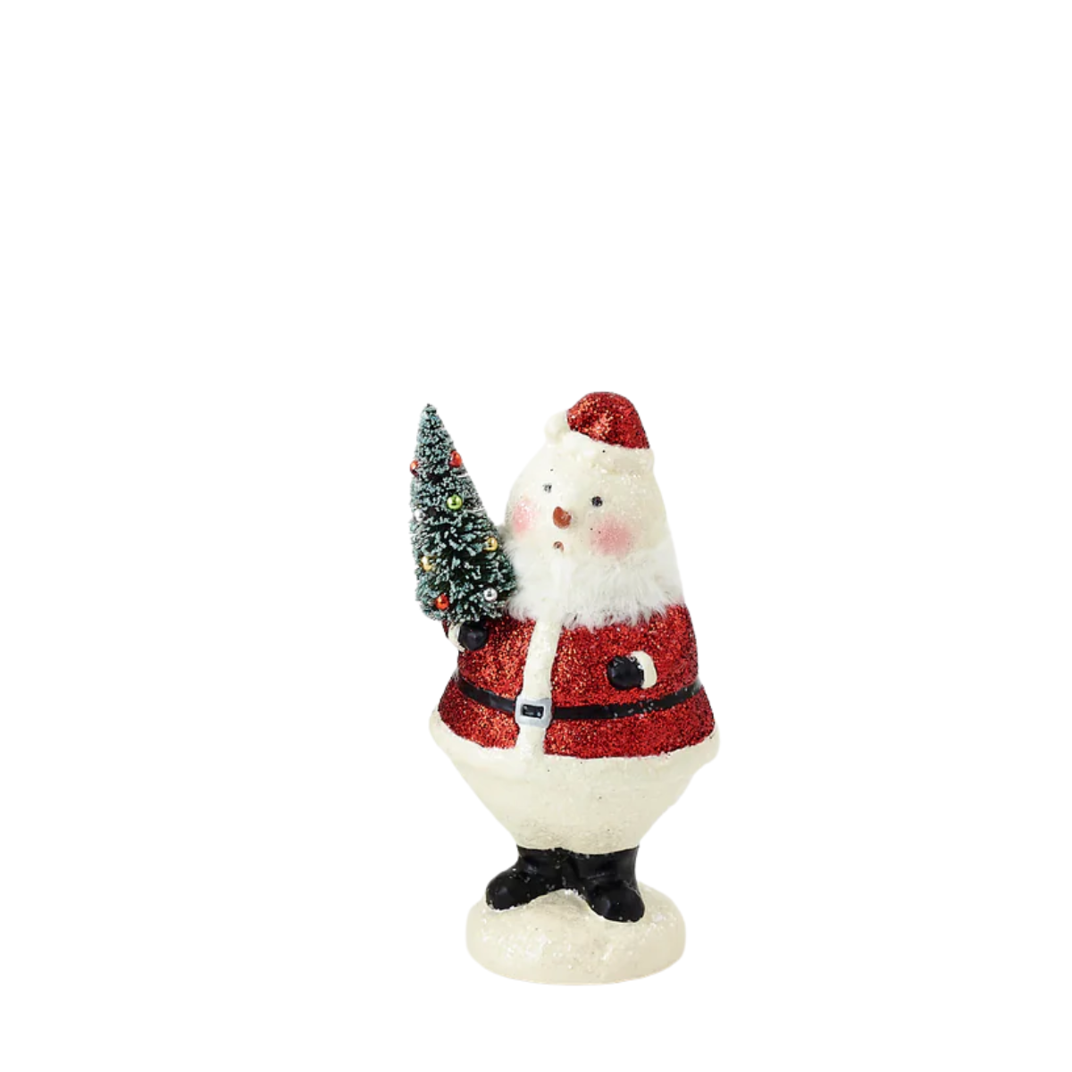 Glitter Small Roly Poly Snowman Santa, Tree