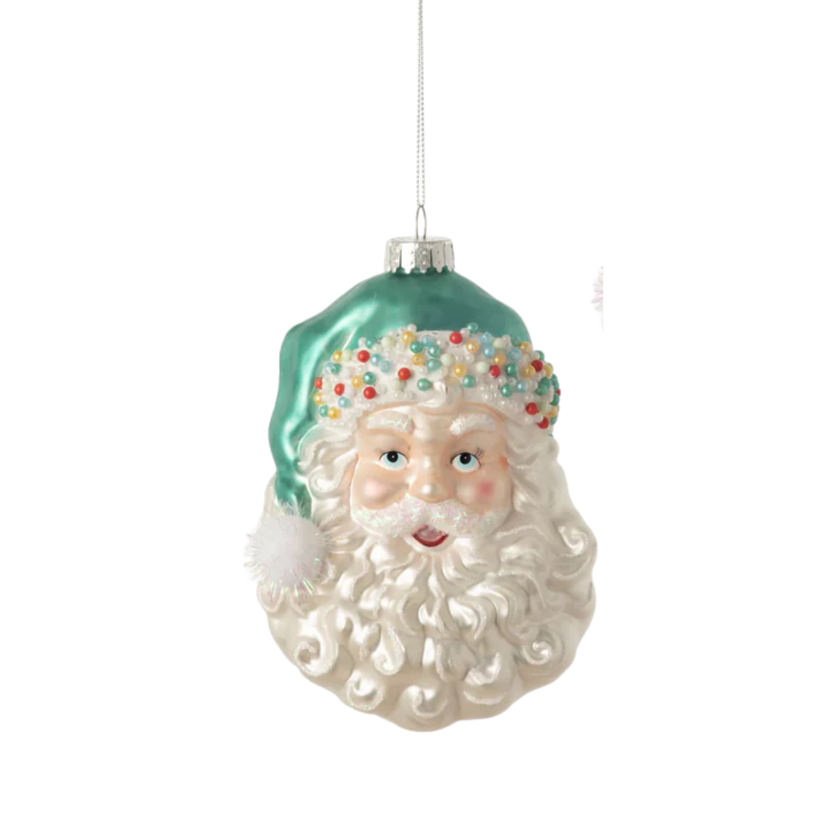Festive Ole St. Nick Ornament, Aqua