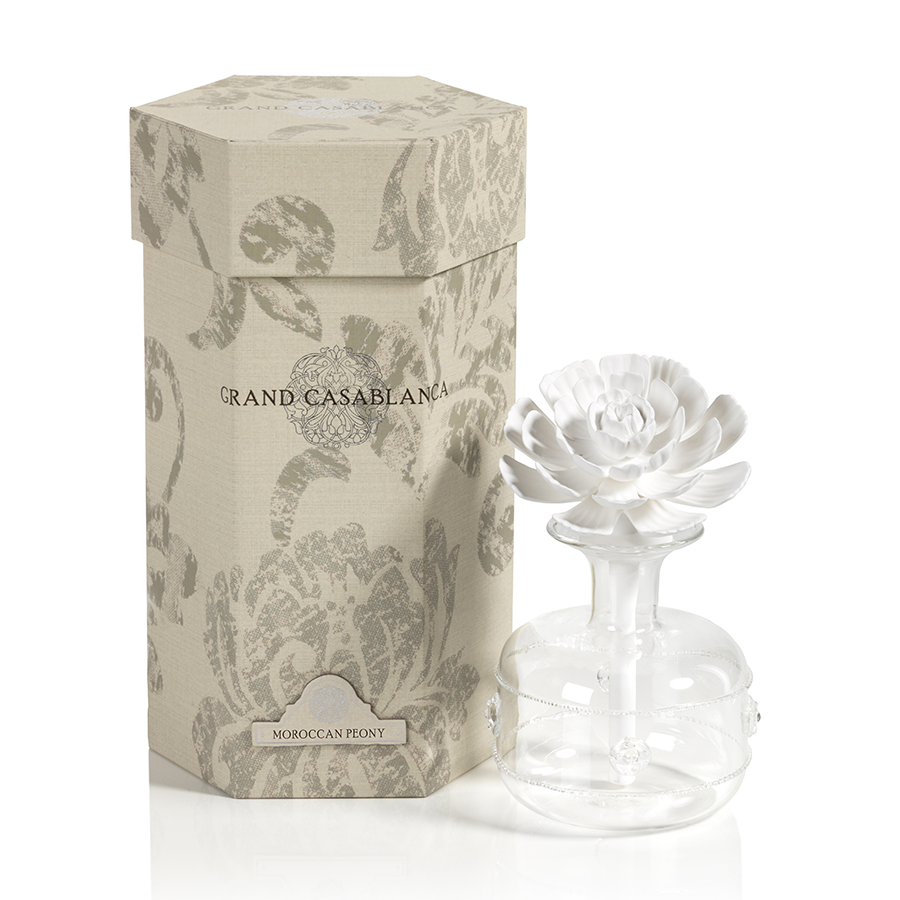 Mini Grand Casablanca Porcelain Diffuser, Moroccan Peony