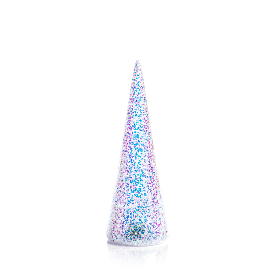 Sequined White LED Tree, Medium