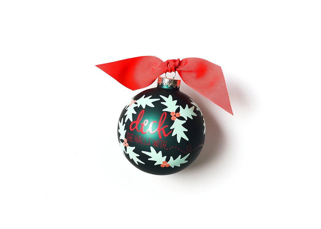 Boughs of Holly Glass Ornament