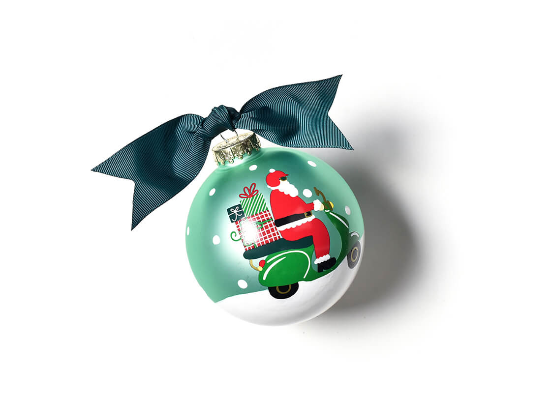 Here Comes Santa Glass Ornament