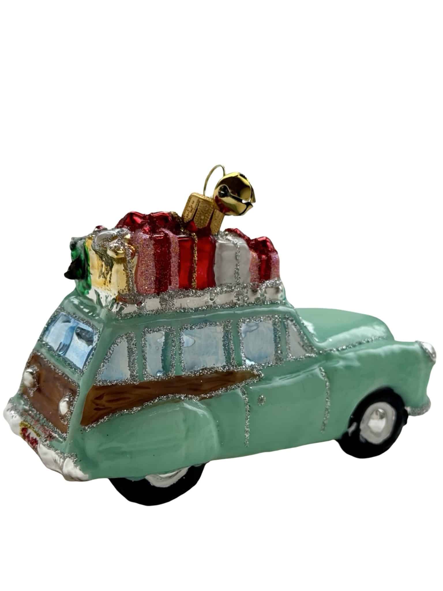 Jingle Nog Christmas Cruiser Polish Glass Ornament