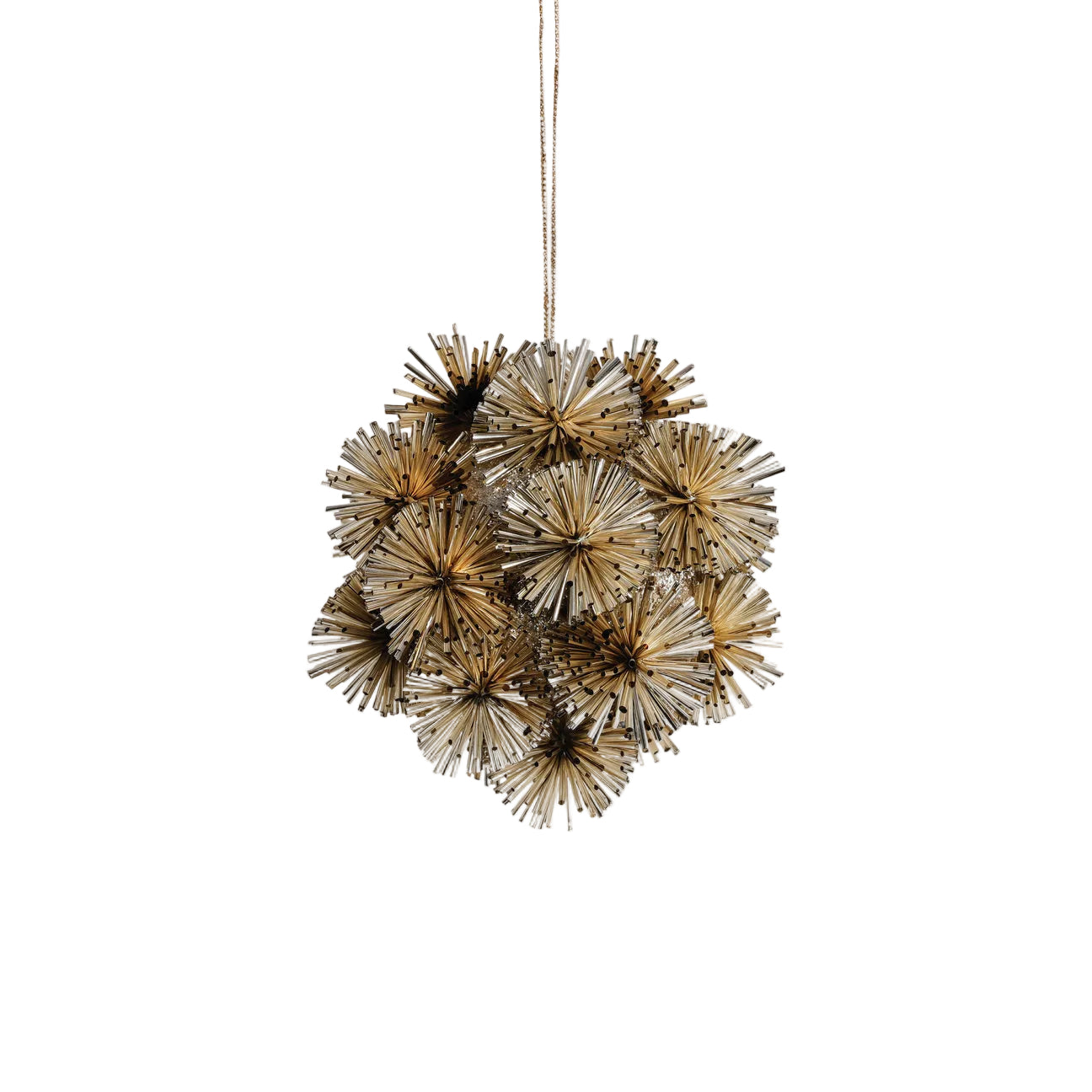 Sparkly Pom Ornament, Gold