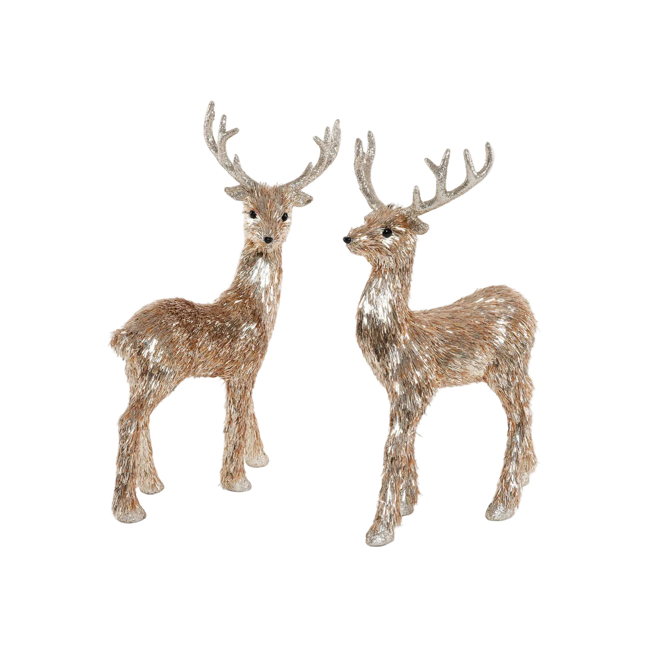 Sparkly Gold Standing Deer, Set of 2
