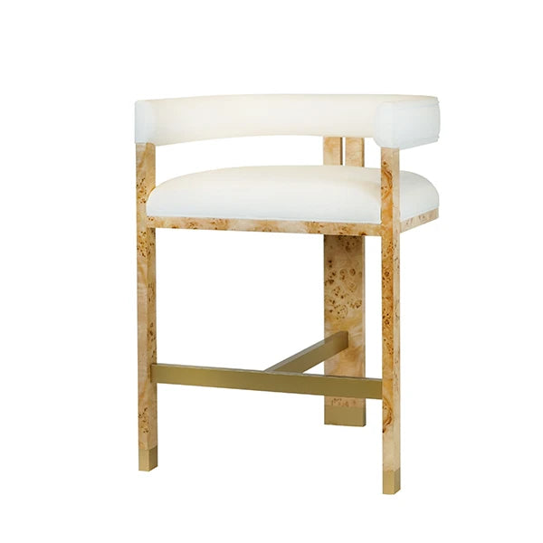 Worlds Away Cruise Counter Stool, Burl Wood