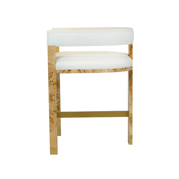 Worlds Away Cruise Counter Stool, Burl Wood