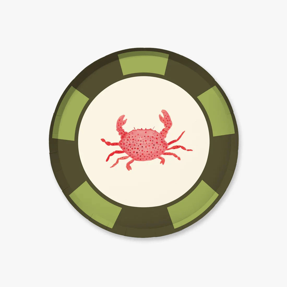Cabana Appetizer Paper Plate Set, Crab Stripe