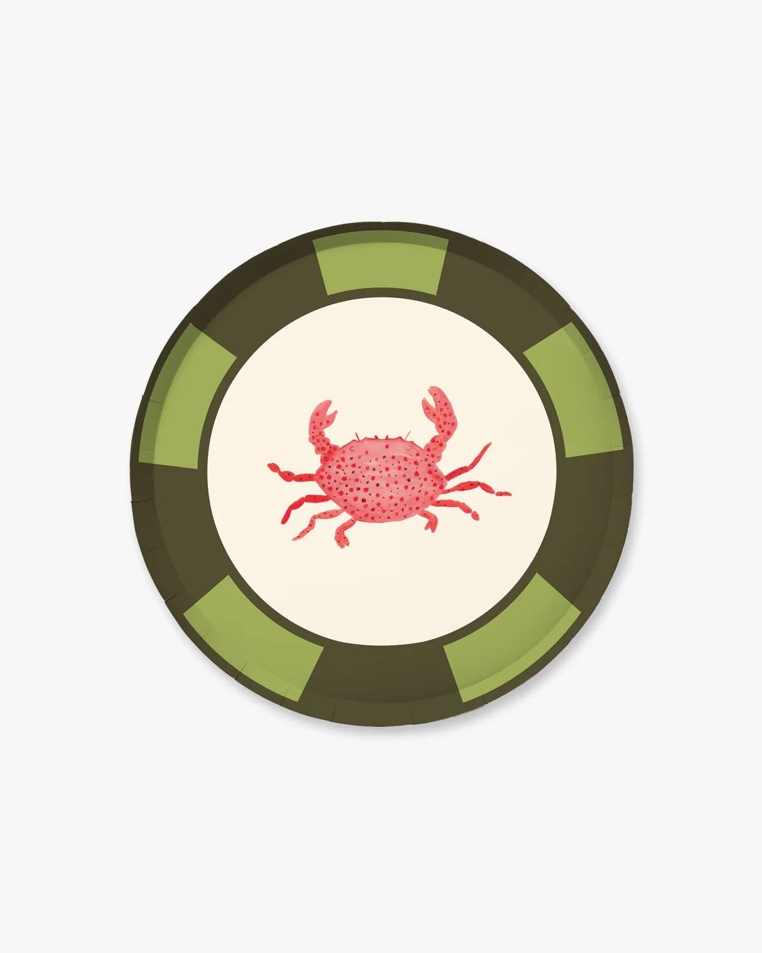 Cabana Appetizer Paper Plate Set, Crab Stripe