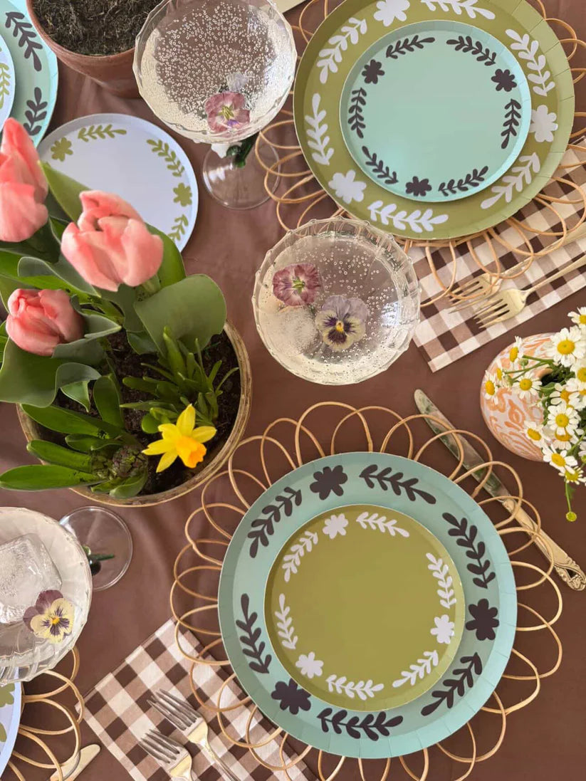 Casa Hors d'Oeuvres Paper Plate Set, Matcha