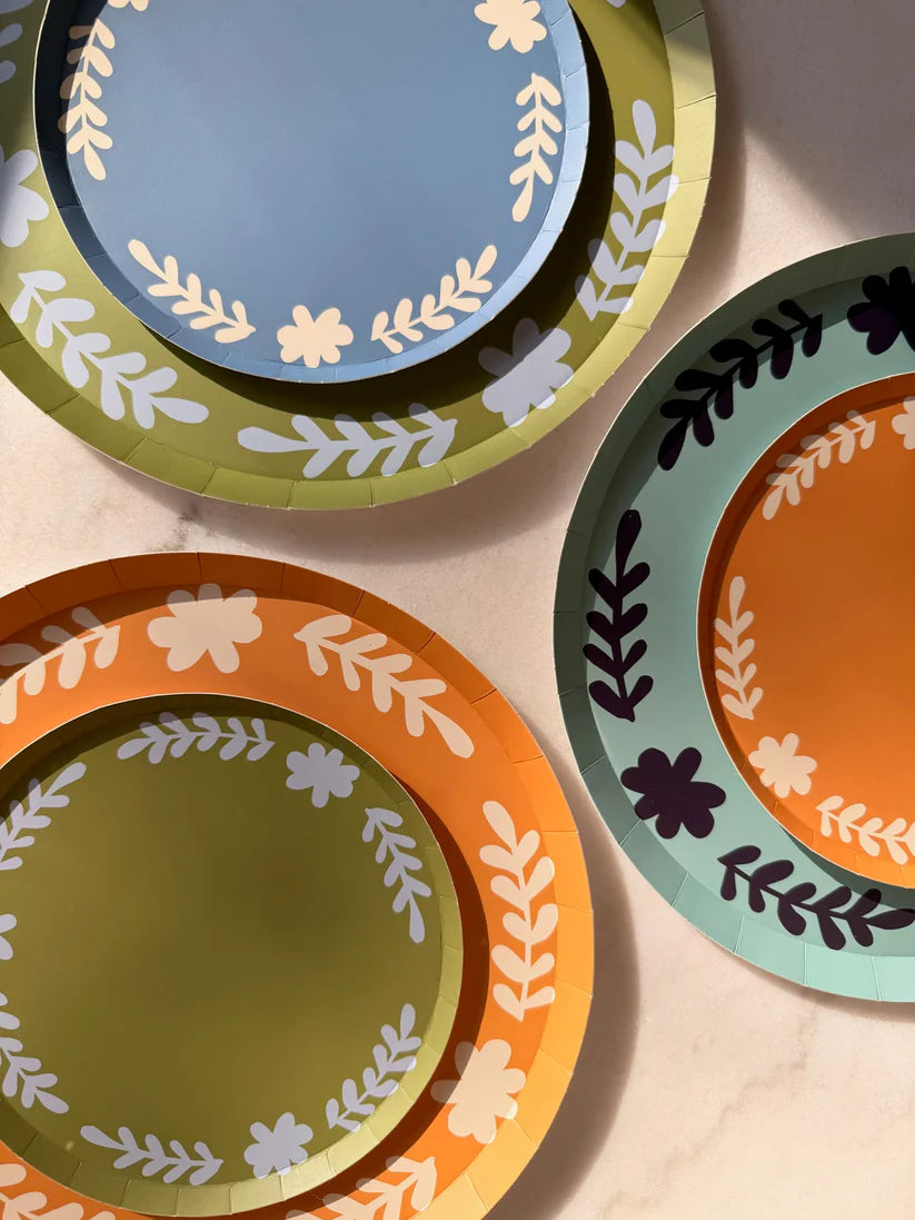Casa Hors d'Oeuvres Paper Plate Set, Matcha