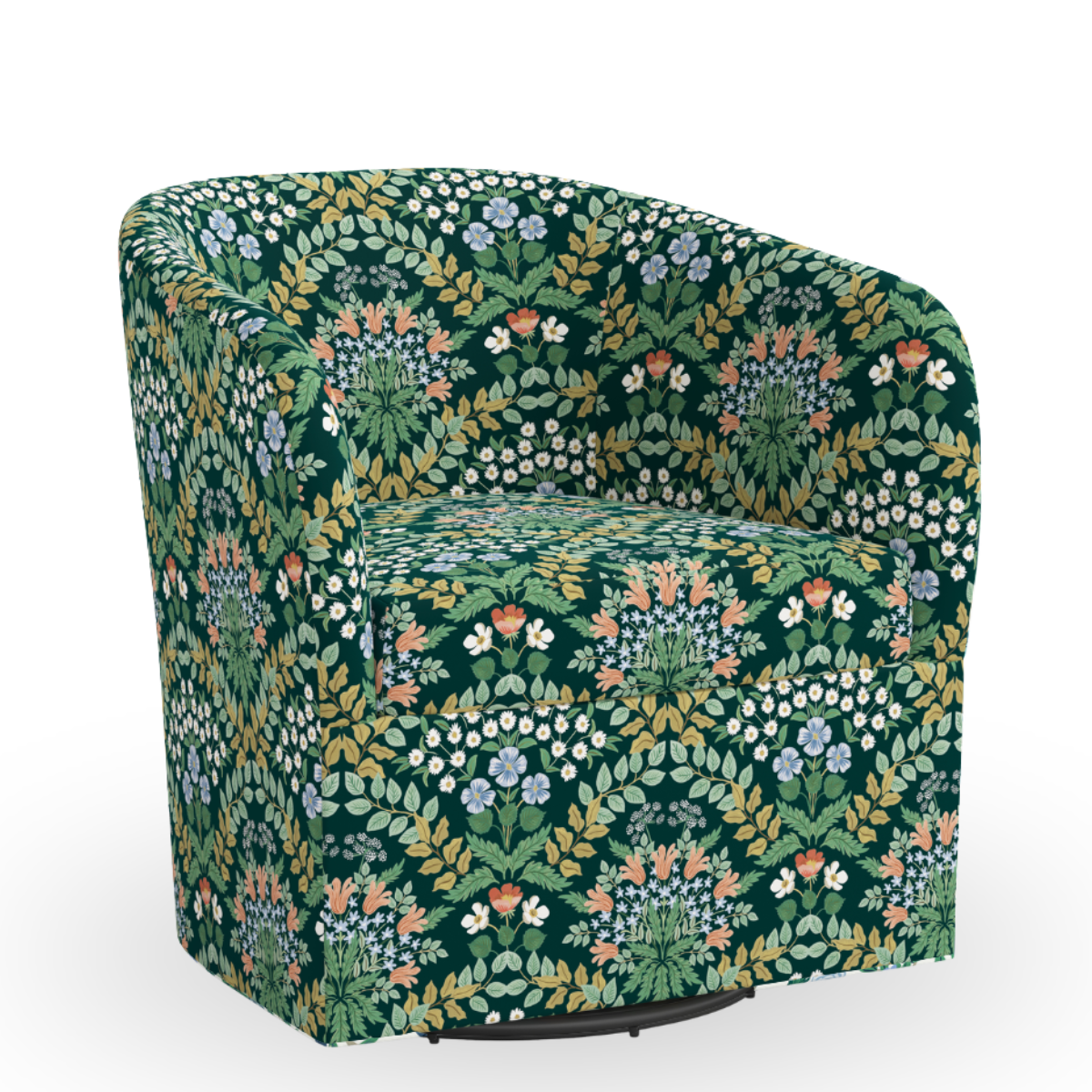 Charleston Swivel Chair, Bramble Emerald