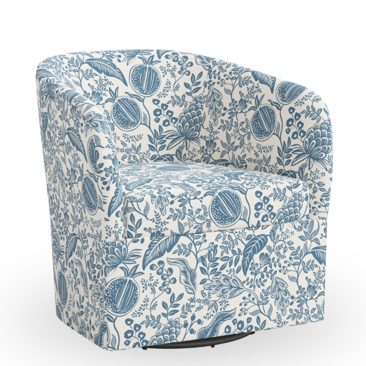Charleston Swivel Chair, Pomegranate Blue