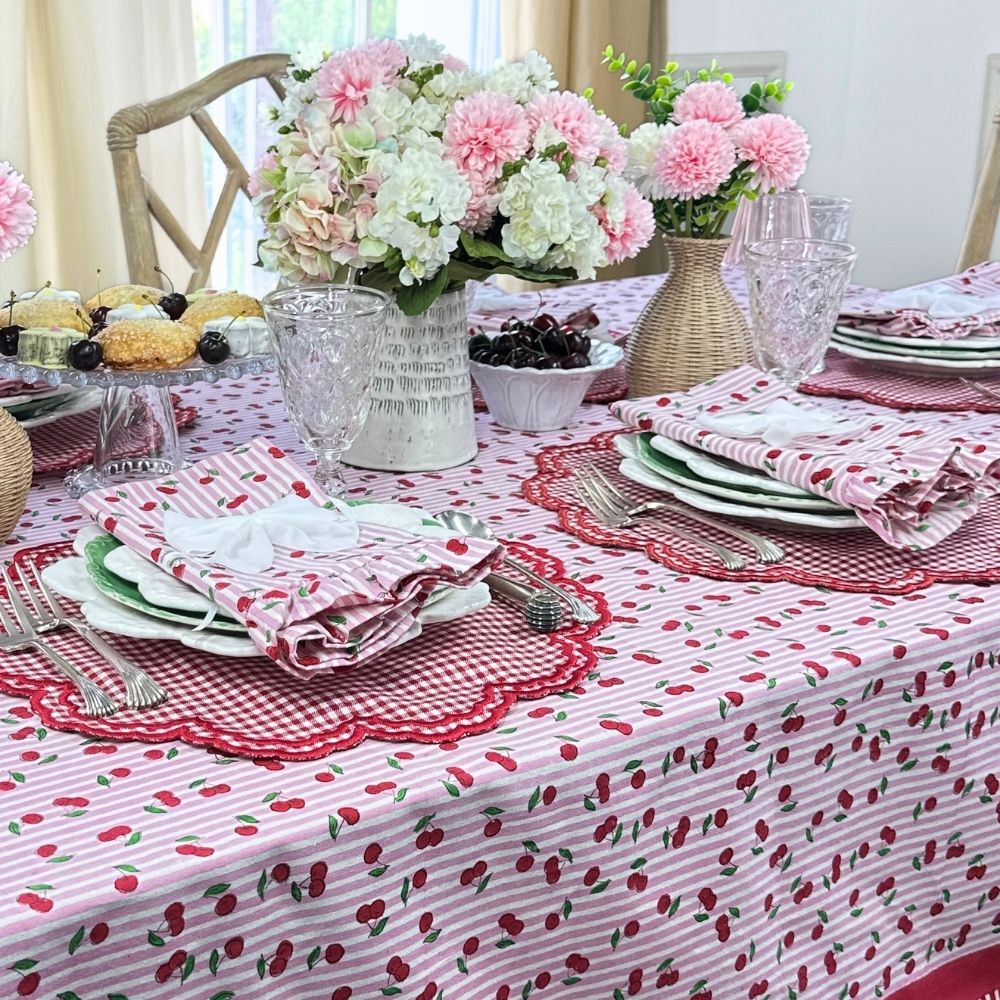 Cherries Tablecloth, Multi Sizes