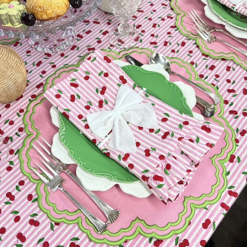 Bettina Pink & Green Placemats, Set of 4