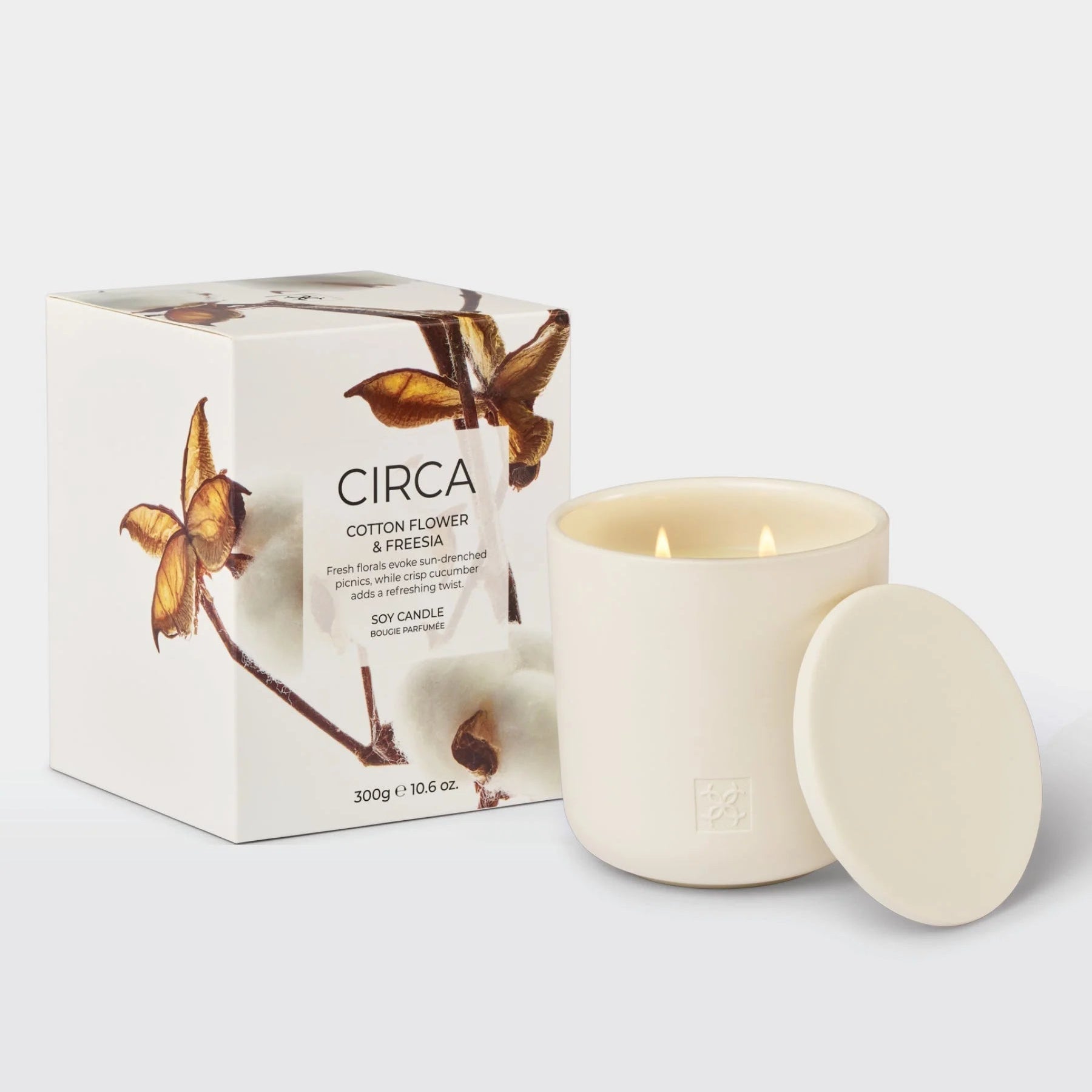 Circa Cotton Flower & Freesia Scented Candle 10.6 oz.
