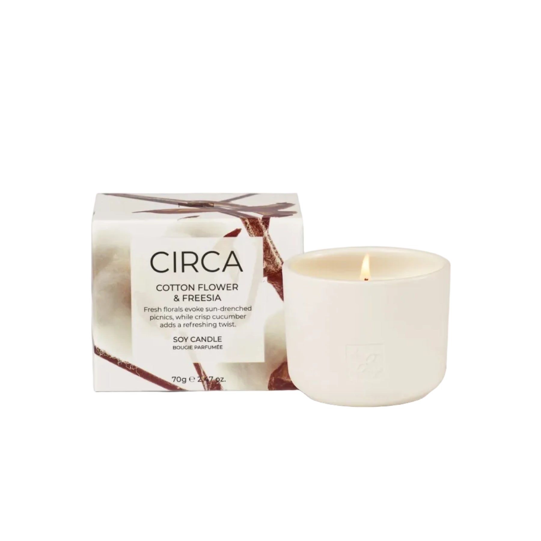 Circa Cotton Flower & Freesia Scented Candle 2.47 oz.