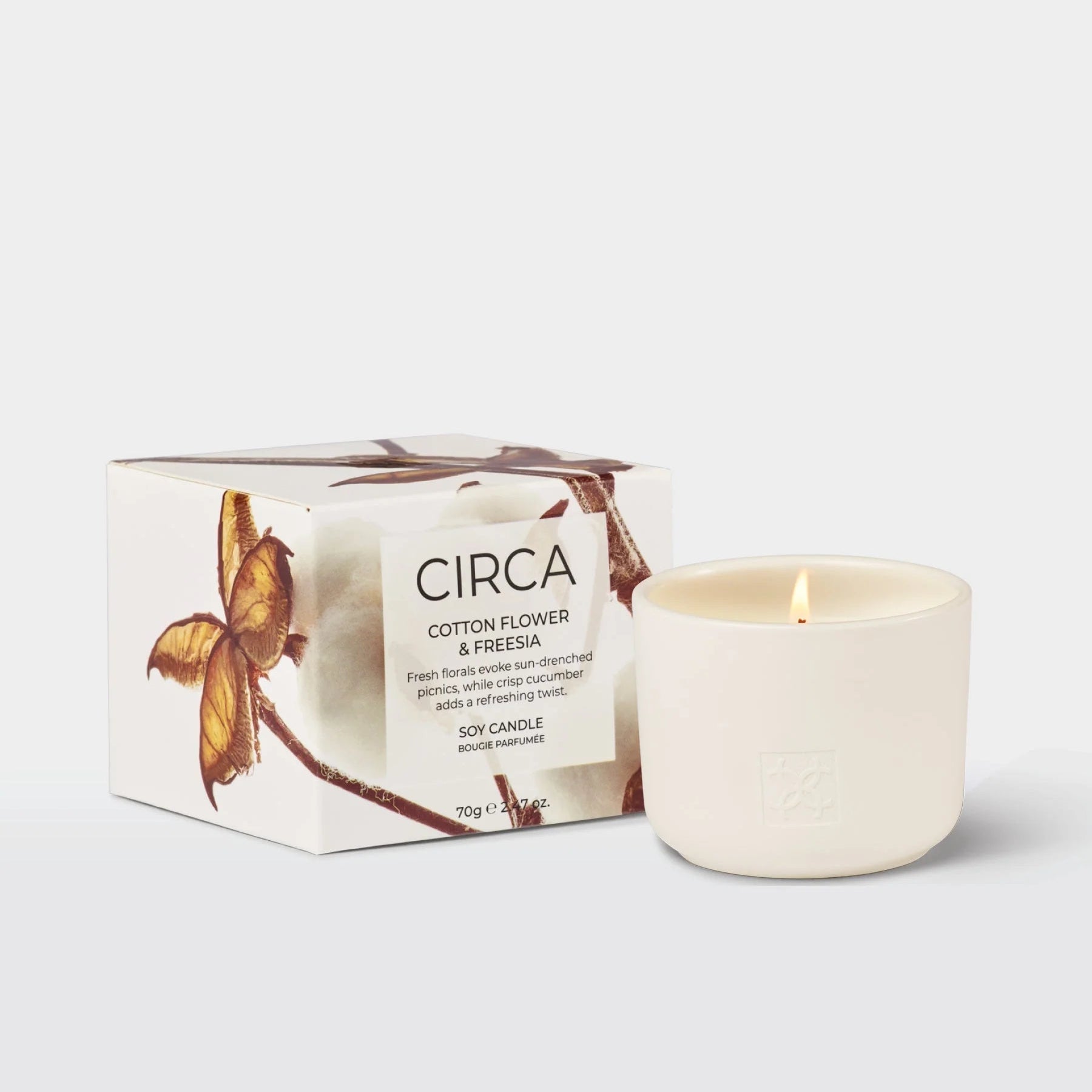 Circa Cotton Flower & Freesia Scented Candle 2.47 oz.