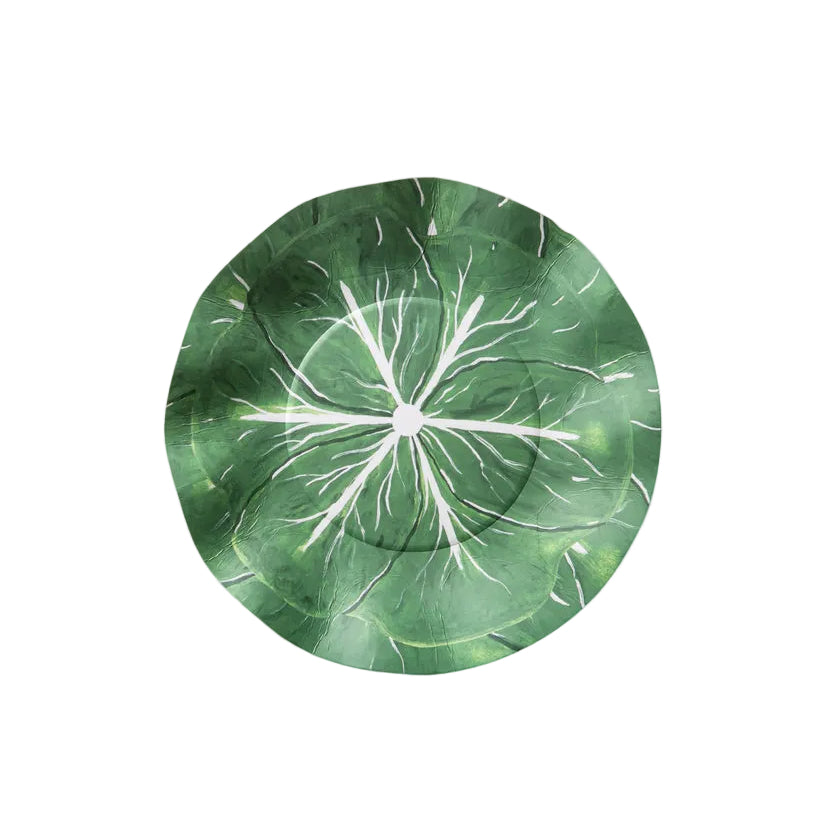 Classic Cabbage Dessert Paper Plate Set, Kelly Green