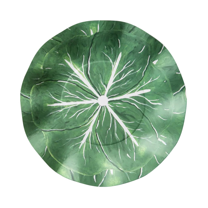 Classic Cabbage Dinner Paper Plate Set, Kelly Green