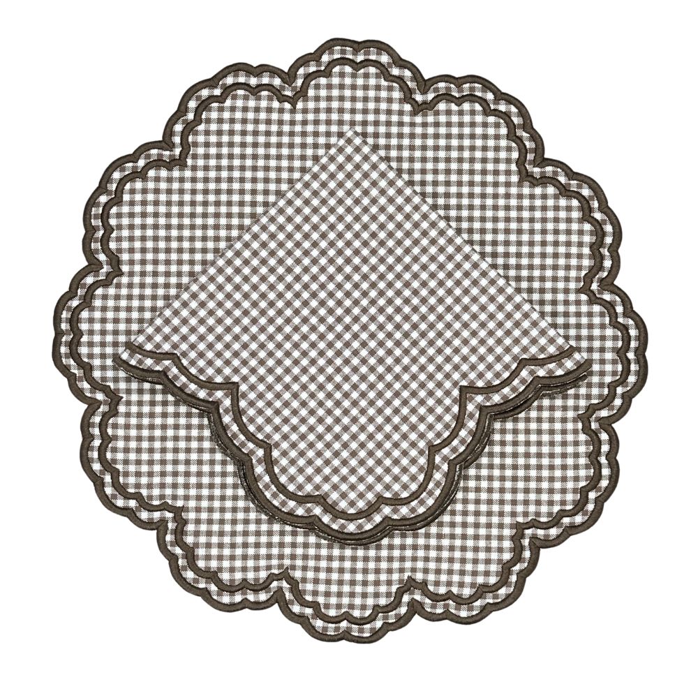 Bettina Cocoa Gingham Placemats, Set of 4