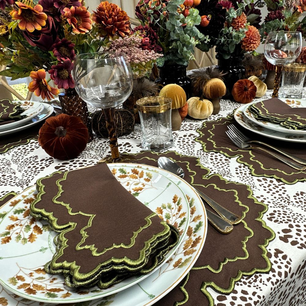 Whitley Placemat, Cocoa & Sage, Set of 4