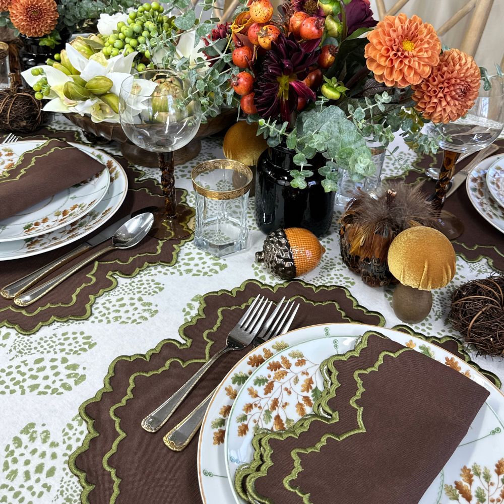Whitley Placemat, Cocoa & Sage, Set of 4