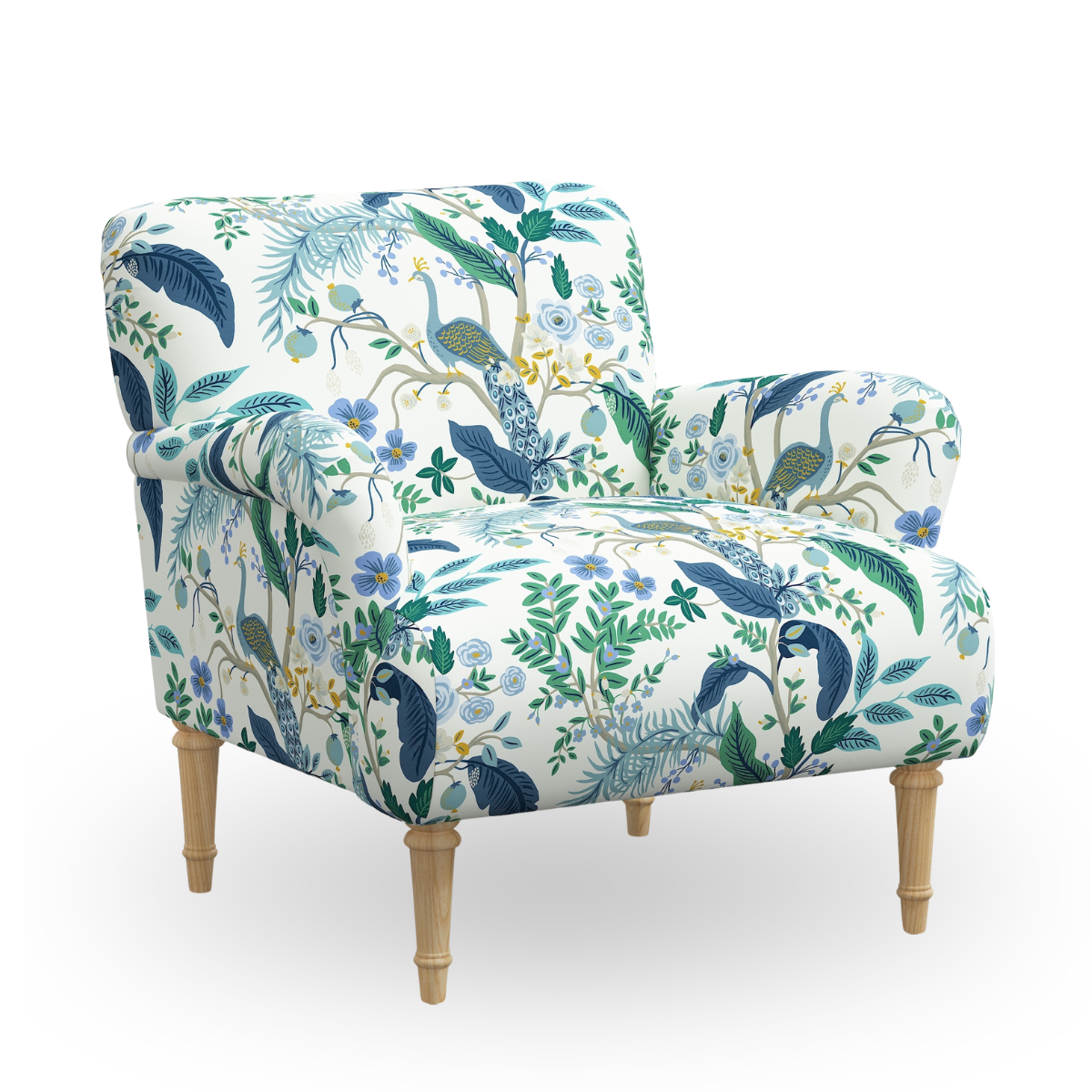 Constance Chair, Peacock Blue & White