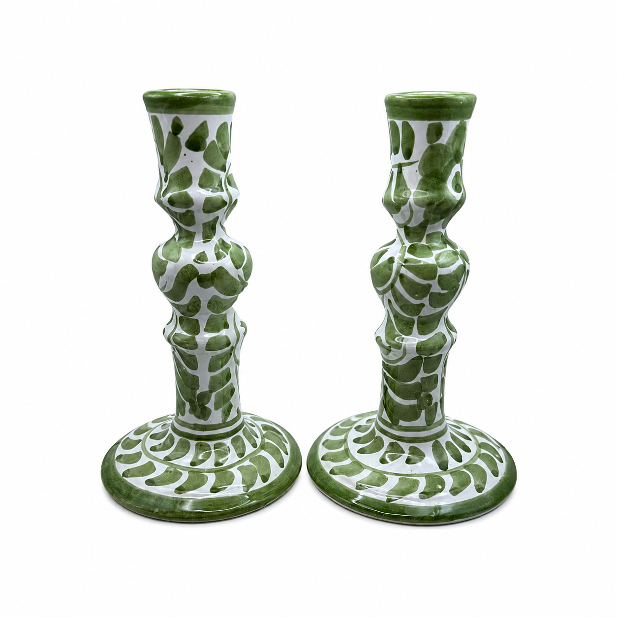 Dos Flores Ivy Green Candlesticks, Pair