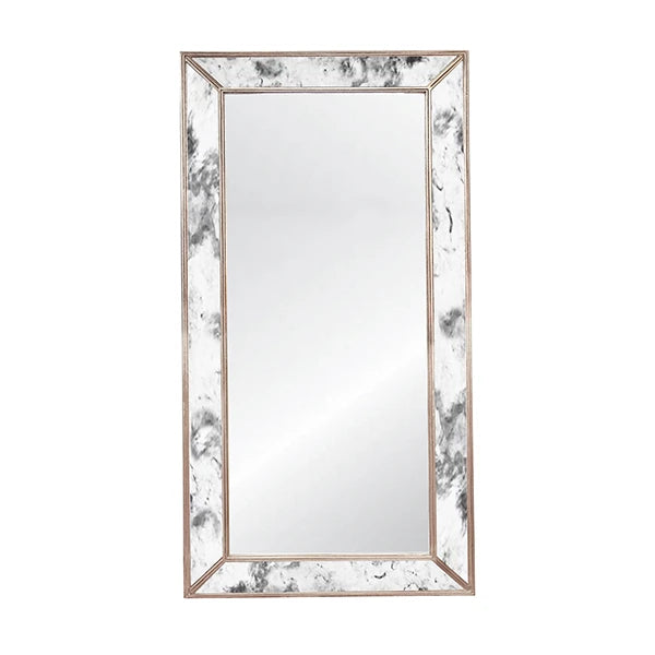 Worlds Away Dion Floor Mirror, Silver Leaf