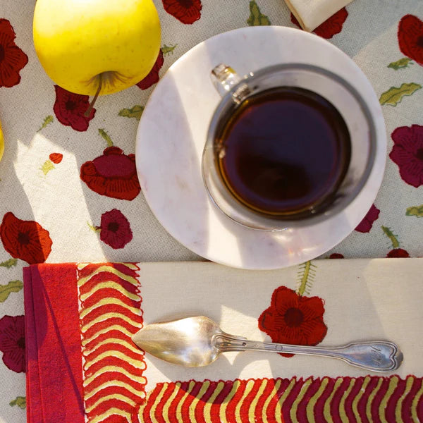 Poppies Red/Green Napkins, Set of 4