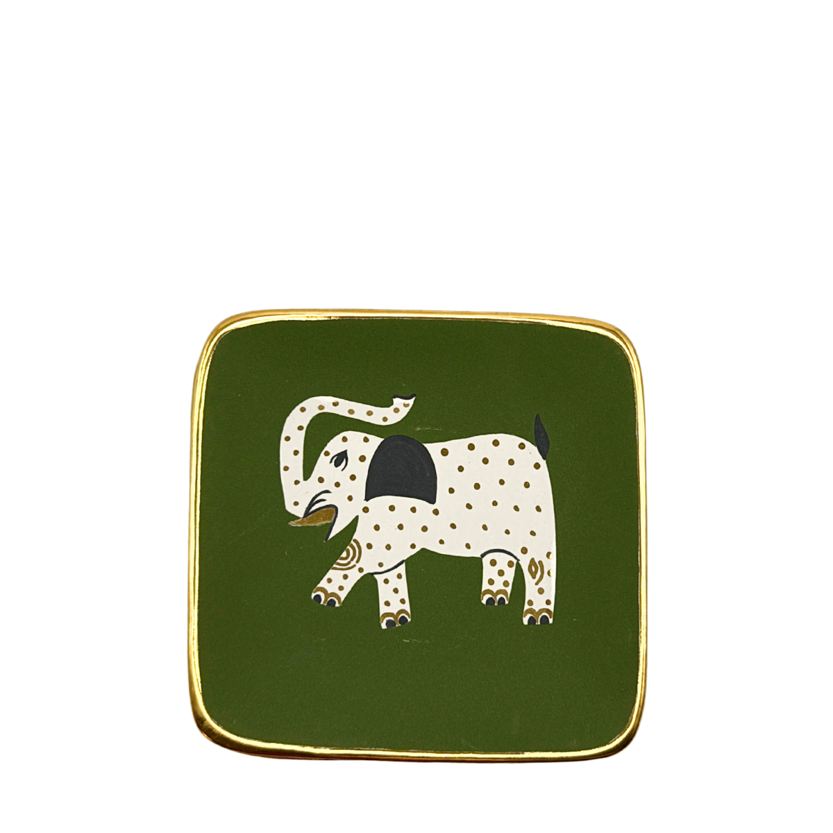 Waylande Gregory Elephant Small Square Tray, Olive