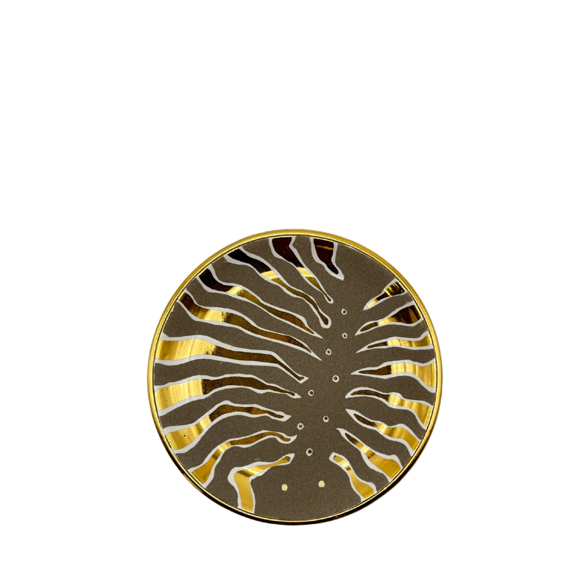 Waylande Gregory Gold Tiger Lines Bullet Bowl, Mocha