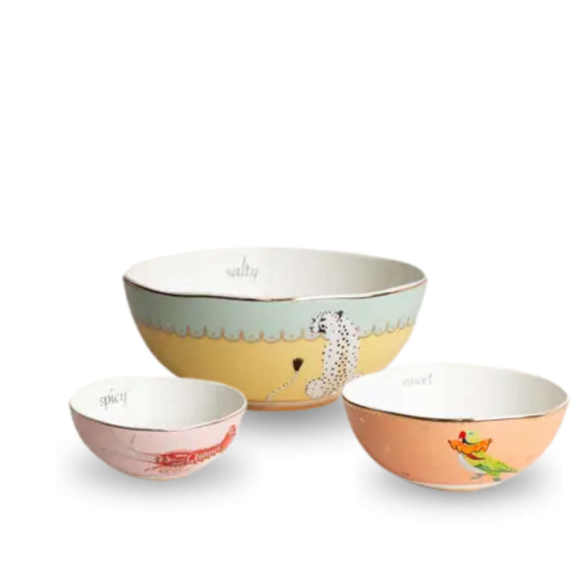 Cheetah Nesting Bowls, Set of 3