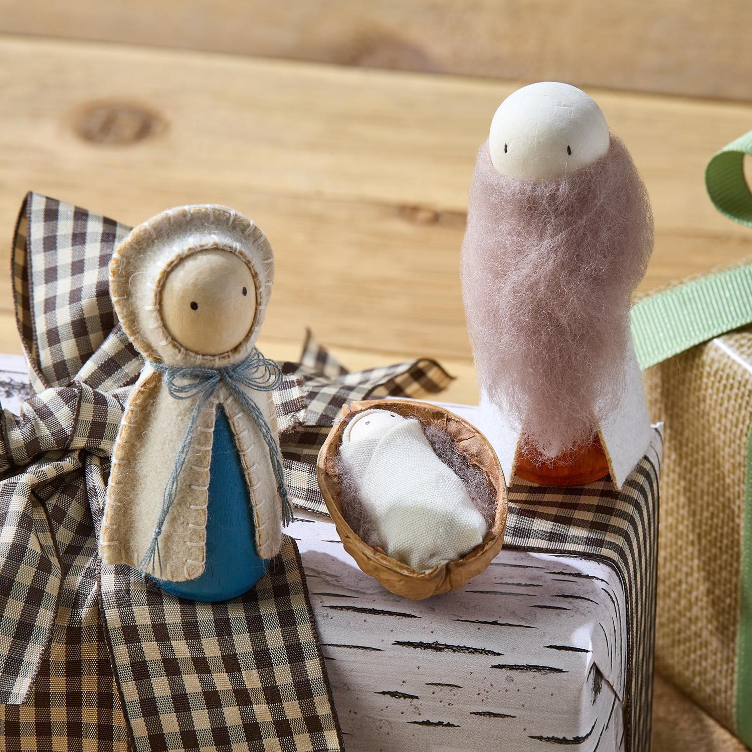 Woodland Nativity Scene Felt Figurines