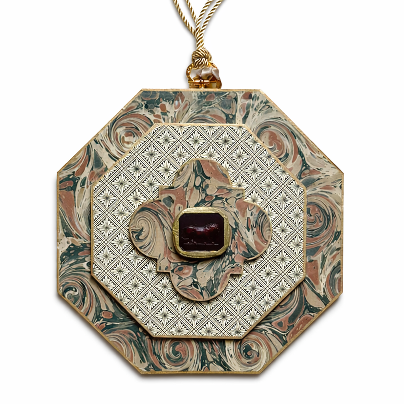 Tesoros Preciosos Large Cartouche, Brown/Gold