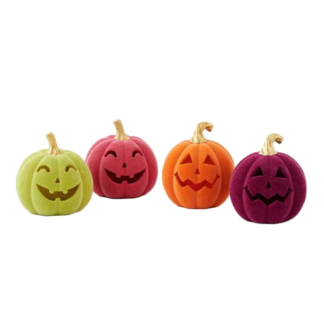 Flocked Jack-O-Lantern, 5.5", Multiple Colors