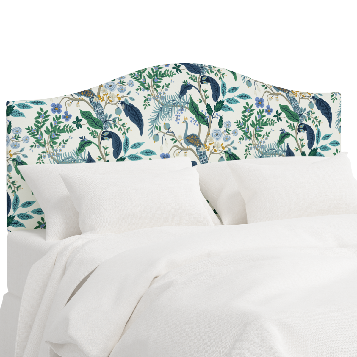 Ellie Upholstered Headboard, Peacock Blue, Multi Sizes