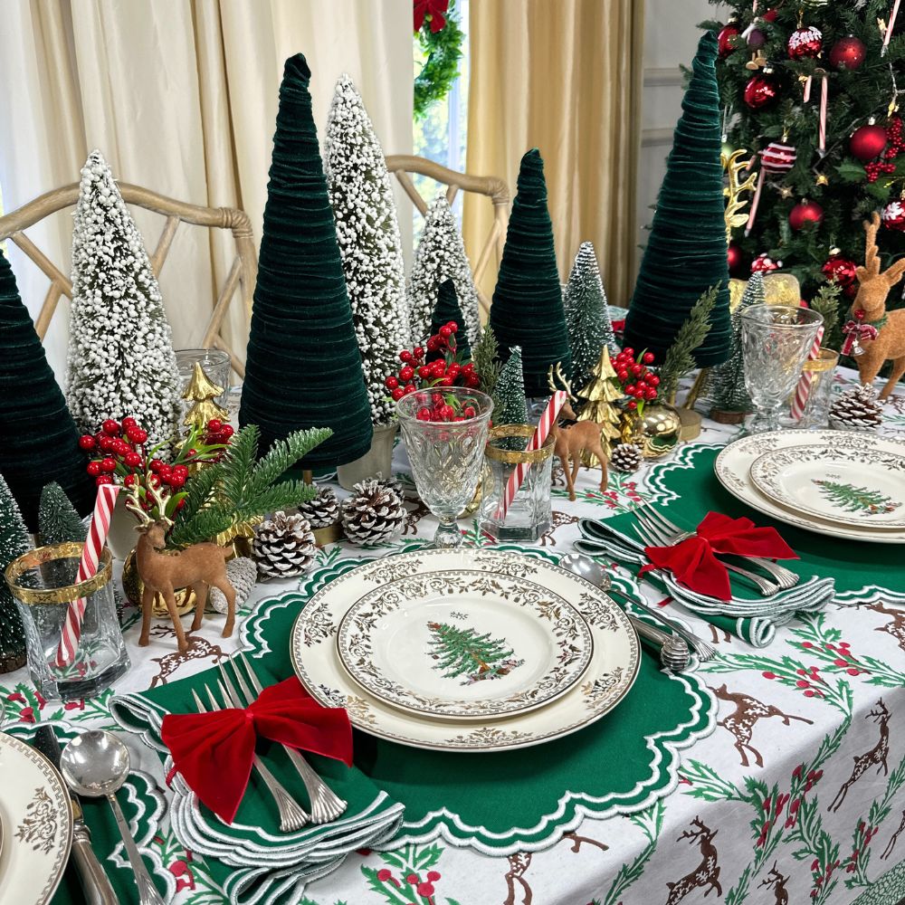 Bettina Placemats, Holiday Green, Set of 4