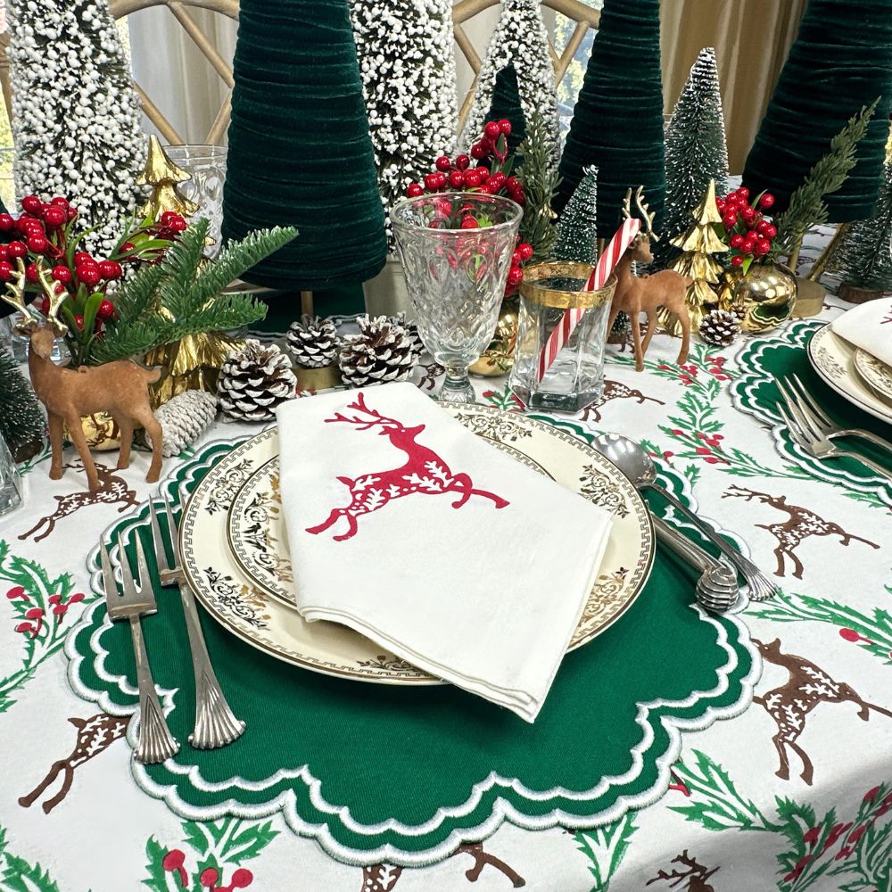 Bettina Placemats, Holiday Green, Set of 4