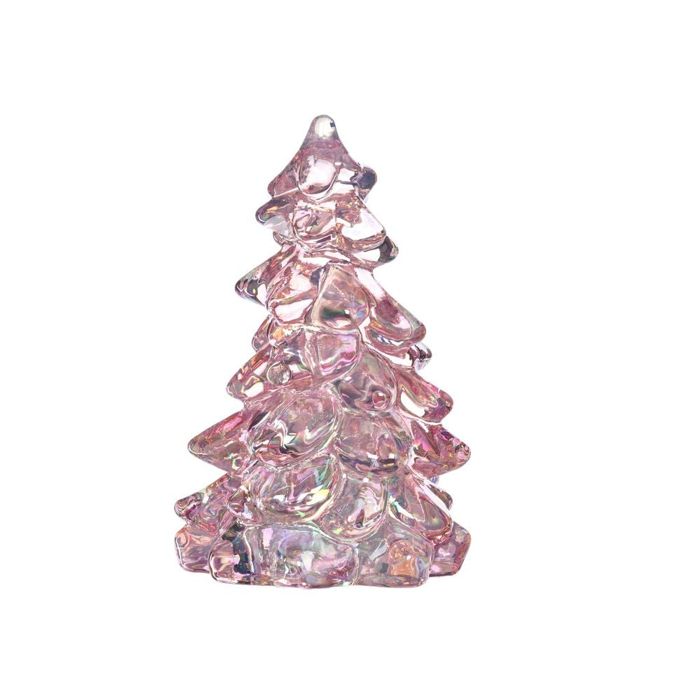 Carnival Rose Glass Tree, Medium