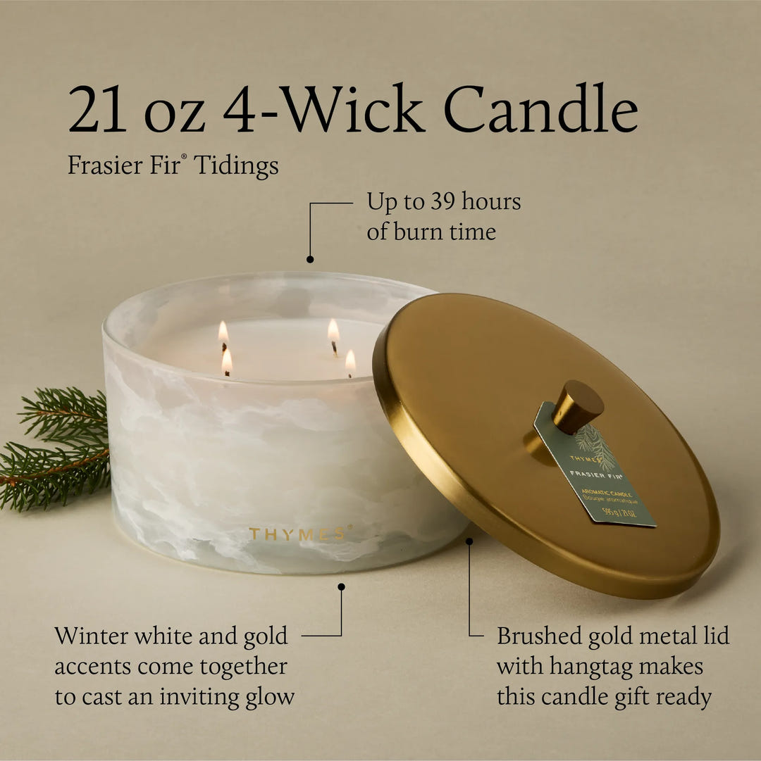 Thymes Frasier Fir® Tidings 4-Wick Statement Candle