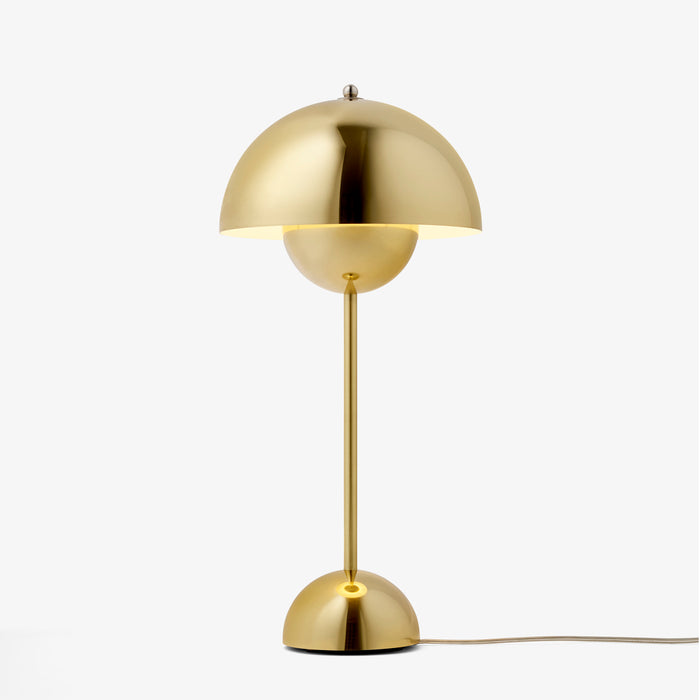 Verner Panton Flower Pot Table Lamp, Brass Plated