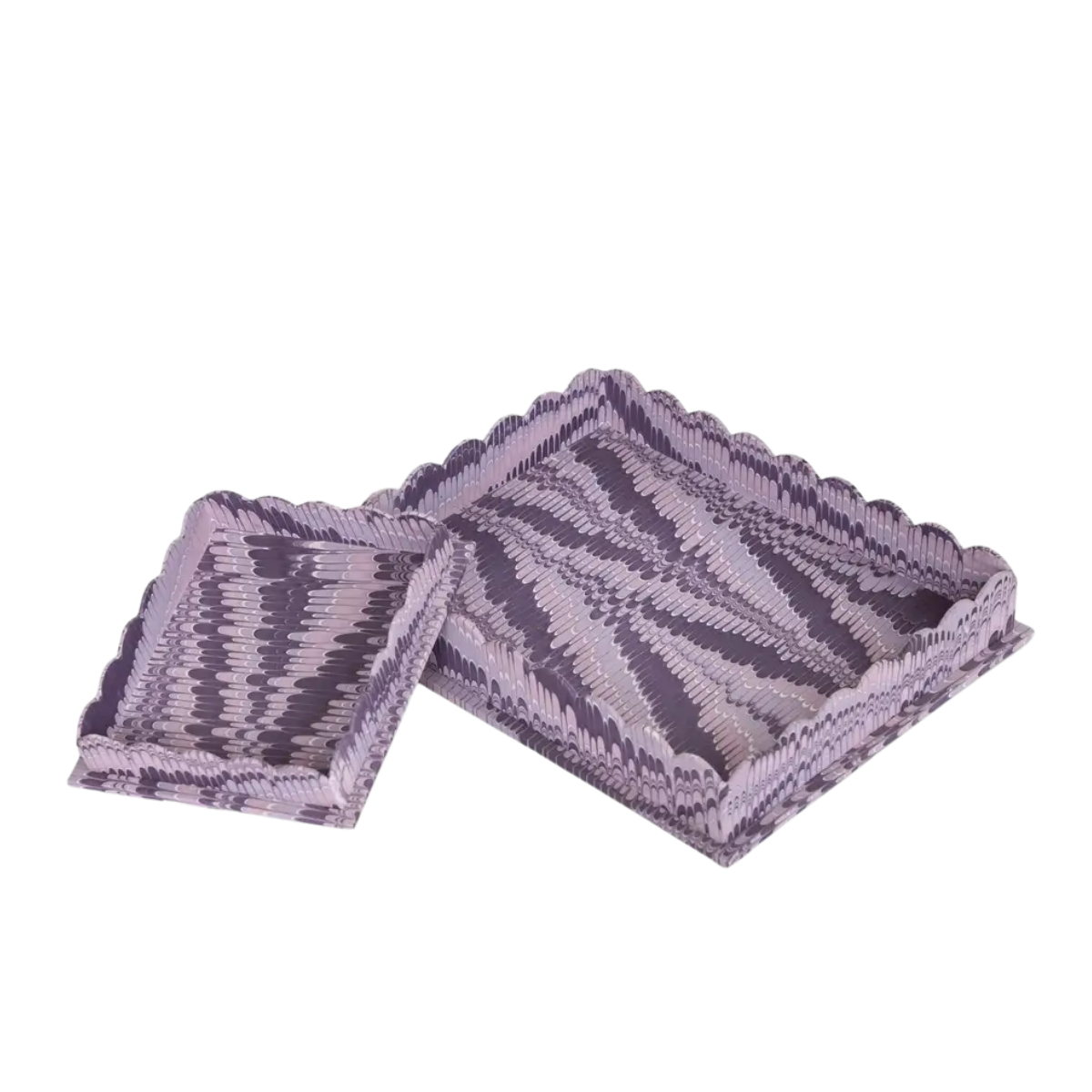 Hayes Marbled Trays, Set of 2, Purples